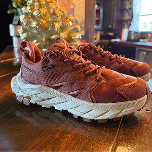HOKA Maroon Vibram Trail Running Shoes